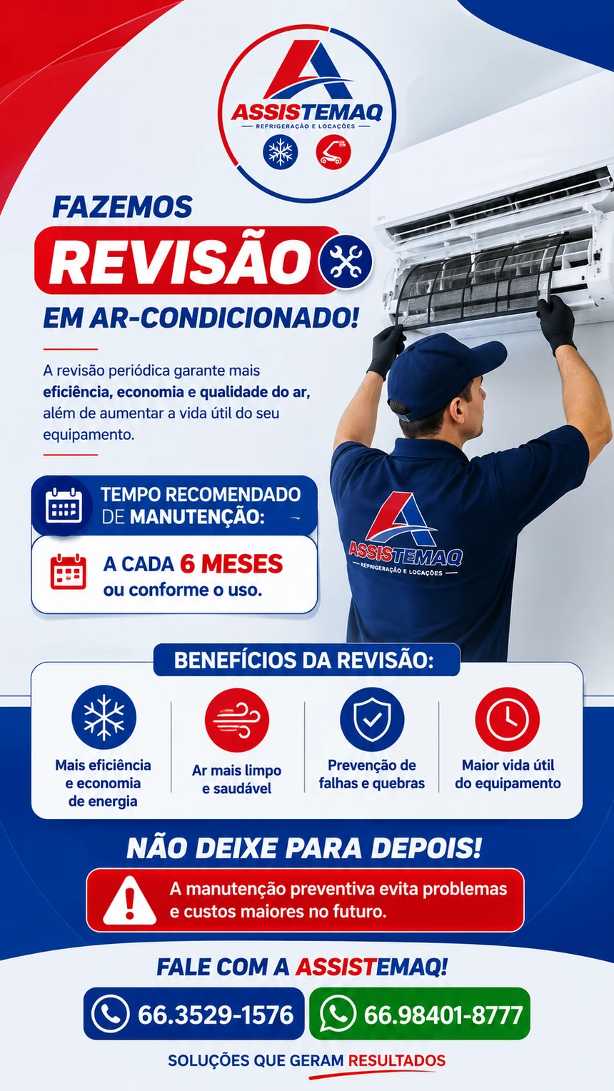 Informativo Assistemaq sobre revisão em ar-condicionado
